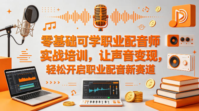 零基础可学职业配音师实战培训，让声音变现，轻松开启职业配音新赛道网赚项目-副业赚钱-互联网创业-资源整合青创网
