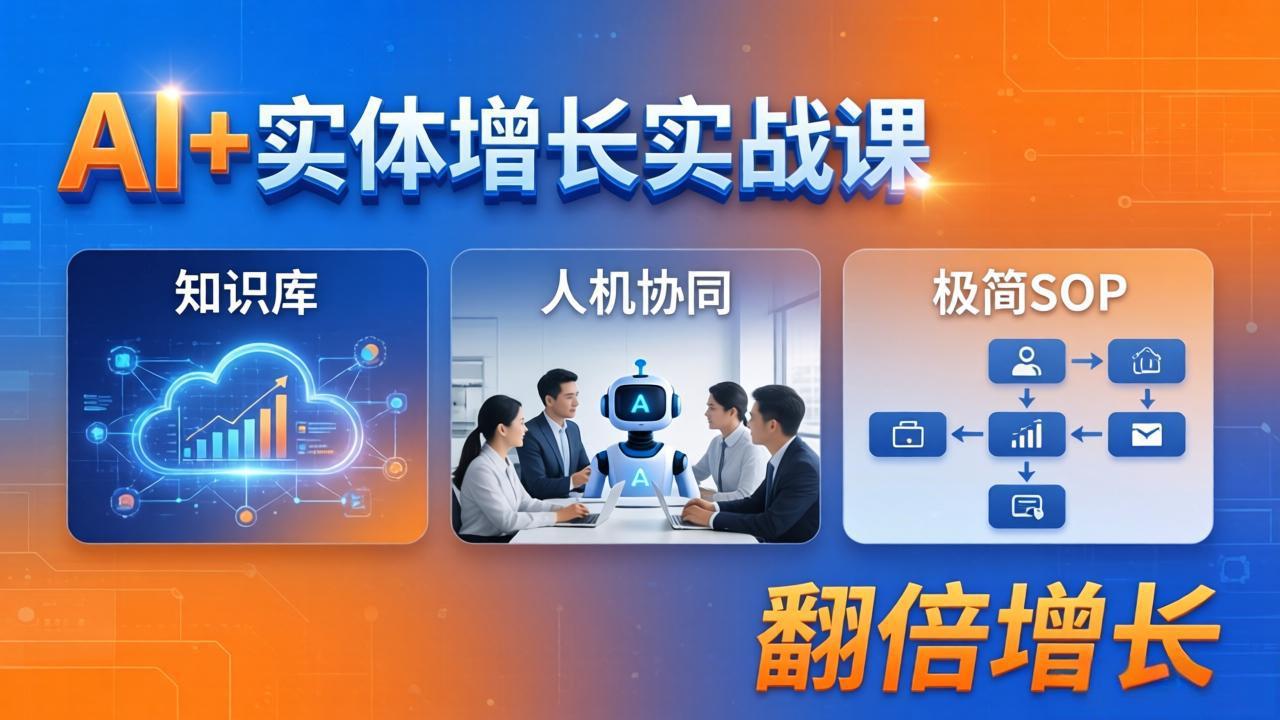 AI+实体增长实战课：知识库+人机协同+极简SOP，助力实体业务翻倍增长-白蛇网