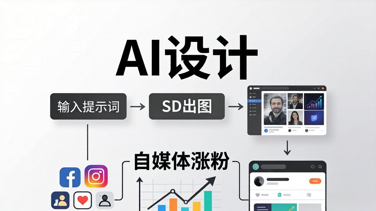 人人都是AI设计师：SD出图+自媒体涨粉一站教学，告别图文素材焦虑，AI设计让你轻松避开内卷-白蛇网