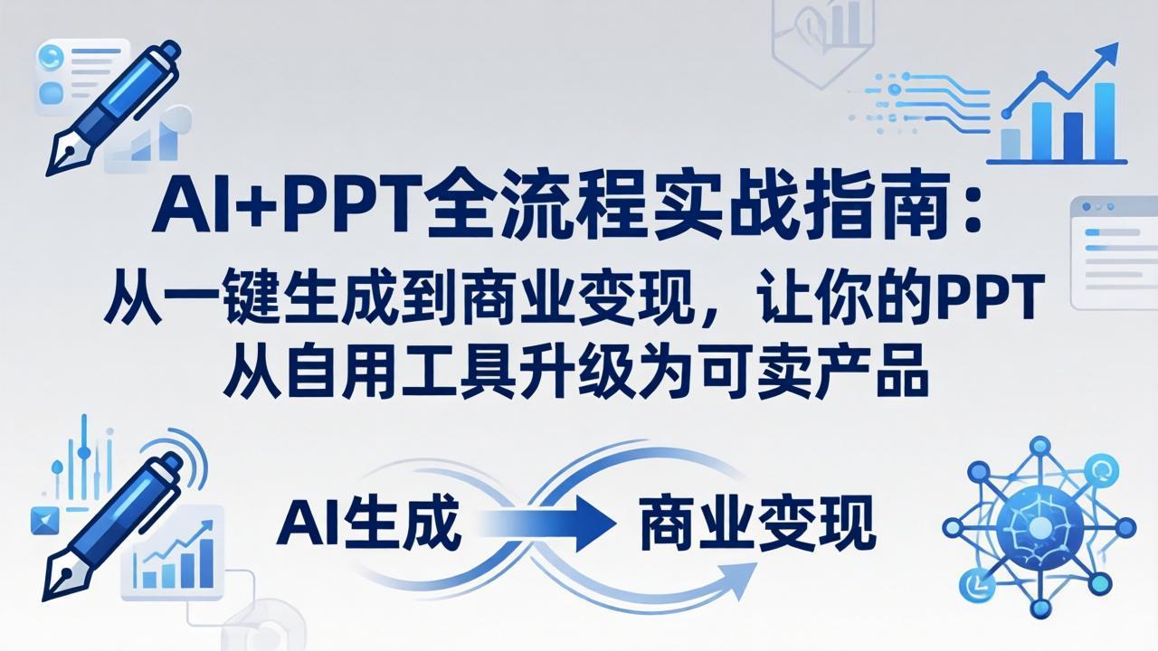 AI+PPT全流程实战指南-更新4月21：从一键生成到商业变现，让你的PPT从自用工具升级为可卖产品-白蛇网