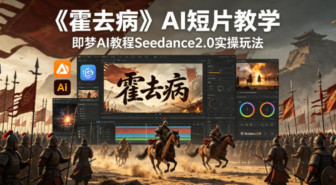 《霍去病》AI短片教学，即梦AI教程Seedance2.0实操玩法-白蛇网