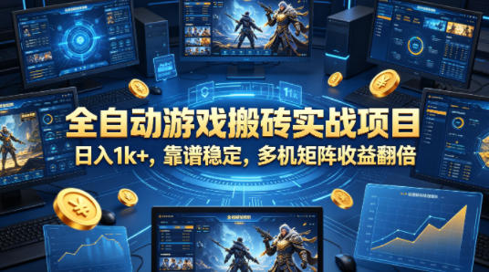全自动游戏搬砖实战项目，日入1k+，靠谱稳定，多机矩阵收益翻倍【揭秘】-白蛇网