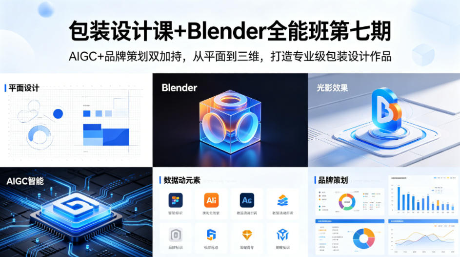 包装设计课+Blender全能班第七期，AIGC+品牌策划双加持，从平面到三维，打造专业级包装设计作品-白蛇网