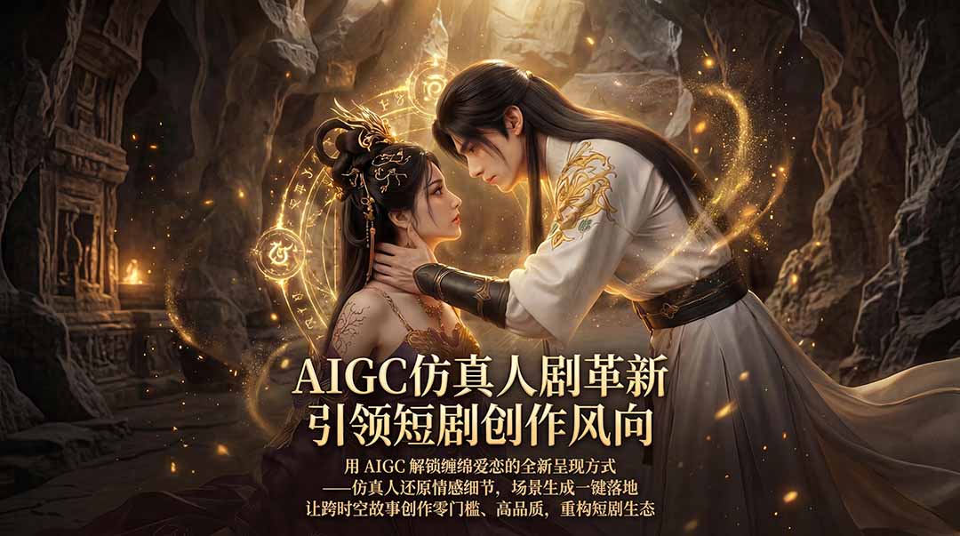 AIGC 仿真人短剧创作革新，解锁仙侠爱恋全新呈现，一键出高质场景，零门槛打造爆款剧集网赚项目-副业赚钱-互联网创业-资源整合青创网