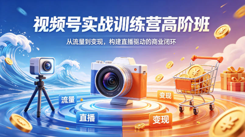 视频号实战训练营高阶班，从流量到变现，构建直播驱动的商业闭环(26年4月)-白蛇网