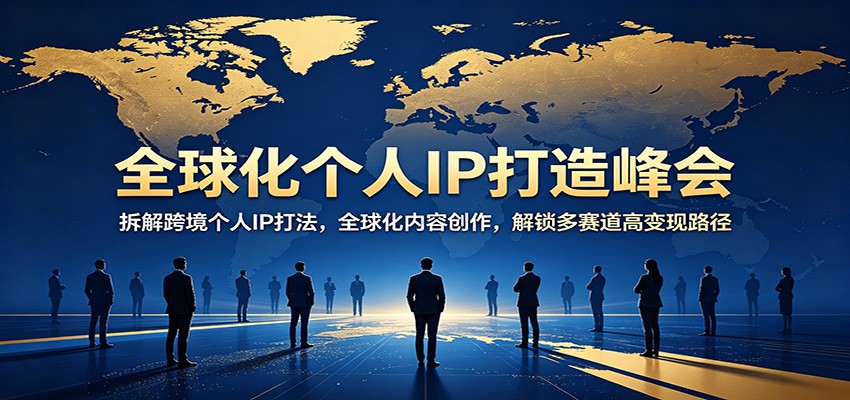 全球化个人IP打造峰会：拆解跨境个人IP打法，全球化内容创作，解锁多赛道高变现路径-白蛇网