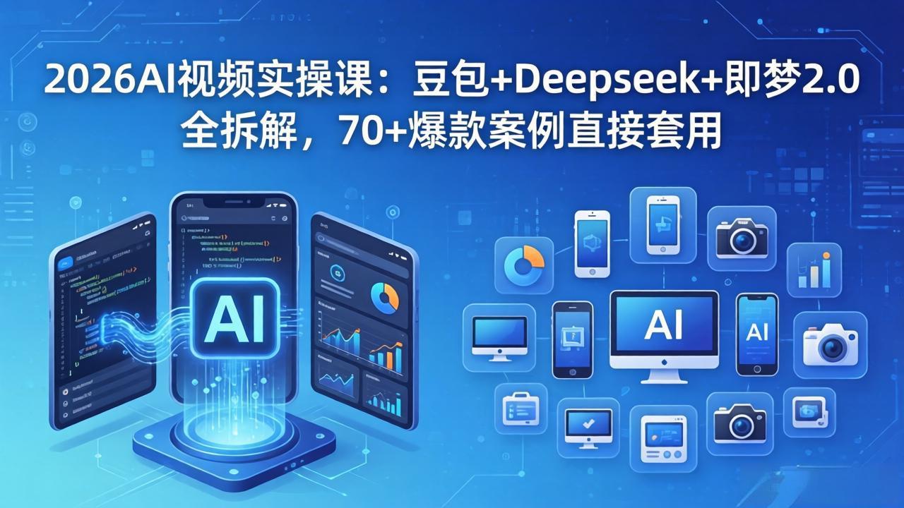 2026AI视频实操课：豆包+Deepseek+即梦2.0全拆解，70+爆款案例直接套用-白蛇网