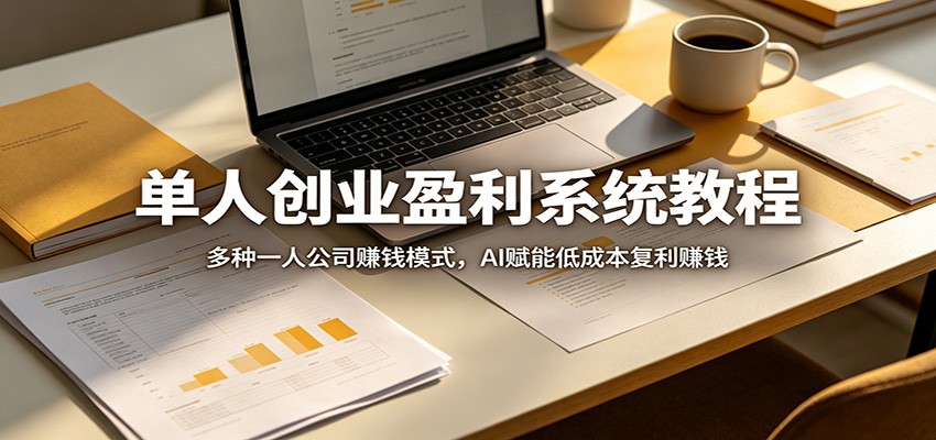 单人创业盈利系统教程：多种一人公司赚钱模式，AI赋能低成本复利赚钱-白蛇网