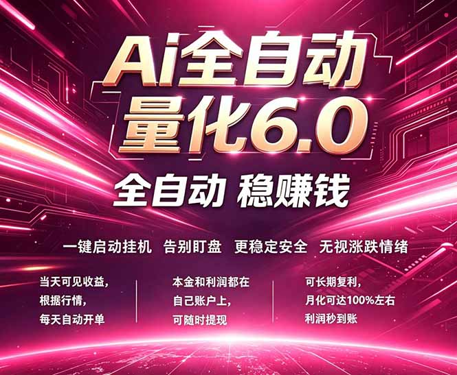 最新AI量化交易6.0，24小时自动运行，绿色稳定！日入1000+-白蛇网