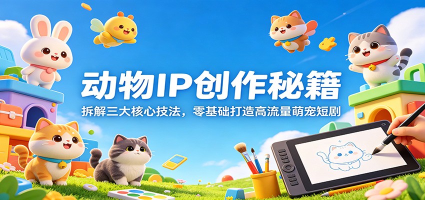动物IP创作秘籍：拆解三大核心技法，零基础打造高流量萌宠短剧-白蛇网