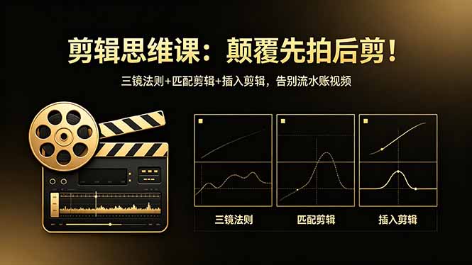 剪辑思维课：颠覆先拍后剪！三镜法则+匹配剪辑+插入剪辑，告别流水账视频-白蛇网