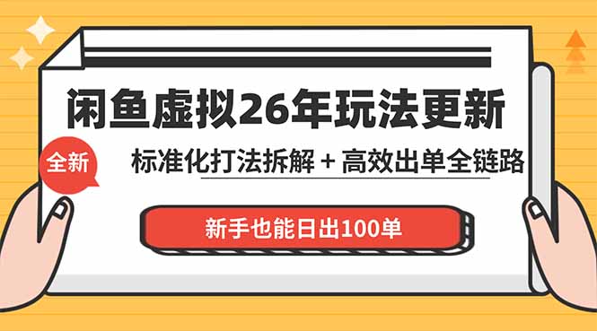 闲鱼虚拟从0到1系统化运营课程：标准化打法拆解 + 高效出单全链路教学，新手也能日出100单-白蛇网