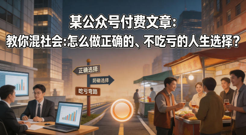 某公众号付费文章：教你混社会：怎么做正确的、不吃亏的人生选择？-白蛇网
