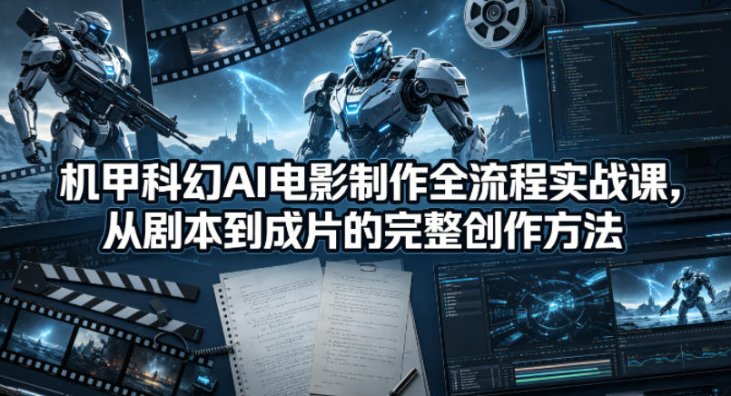 机甲科幻AI电影制作全流程实战课，从剧本到成片的完整创作方法-白蛇网