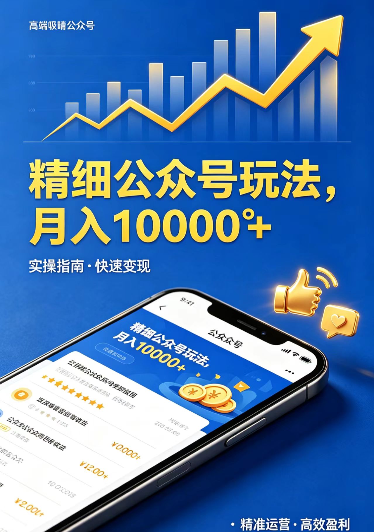 精细公众号玩法，月入10000+，实操指南，快速变现-白蛇网