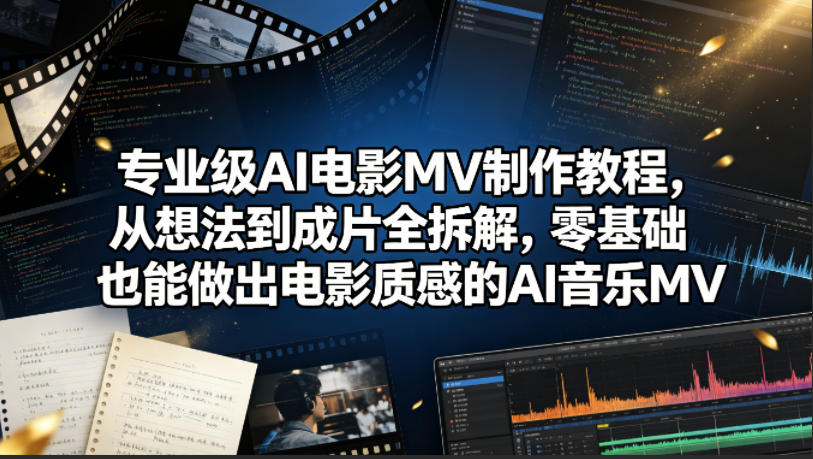 专业级AI电影MV制作教程，从想法到成片全拆解，零基础也能做出电影质感的AI音乐MV-白蛇网