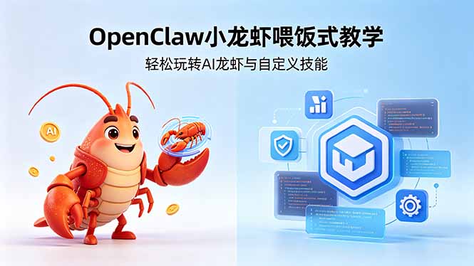 不用懂技术！OpenClaw小龙虾喂饭式教学，轻松玩转AI龙虾与自定义技能-白蛇网
