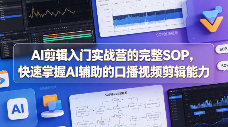 AI剪辑入门实战营的完整SOP，快速掌握AI辅助的口播视频剪辑能力-白蛇网