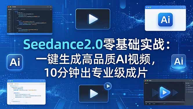 Seedance2.0零基础实战：一键生成高品质AI视频，10分钟出专业级成片-白蛇网
