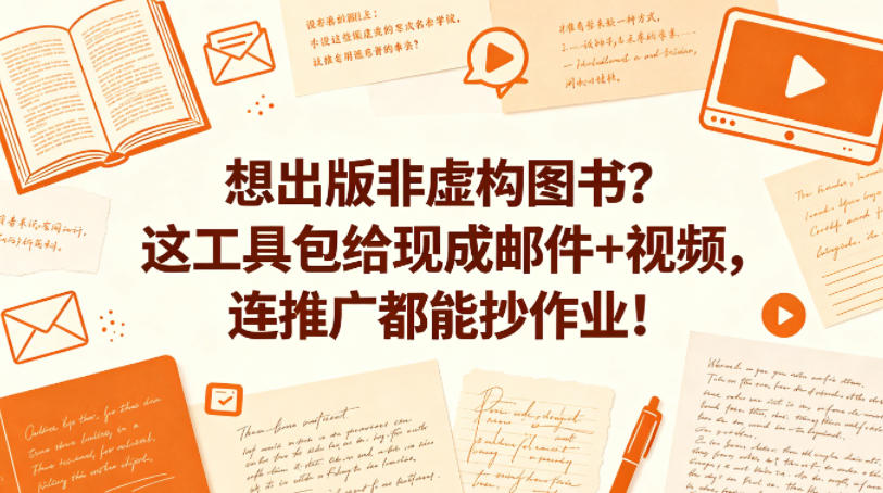 想出版非虚构图书？这工具包给现成邮件+视频，连推广都能抄作业！【原创双语字幕】-白蛇网