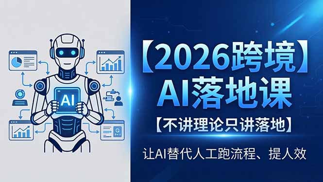 2026跨境AI落地课，不讲理论只讲落地，让AI替代人工跑流程、提人效-白蛇网