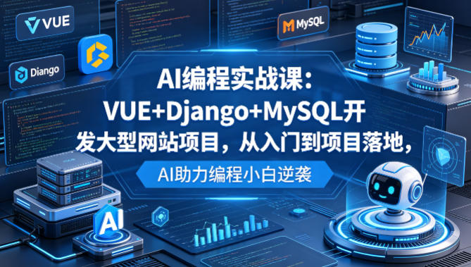AI编程实战课：VUE+Django+MySQL开发大型网站项目，从入门到项目落地，AI助力编程小白逆袭-白蛇网