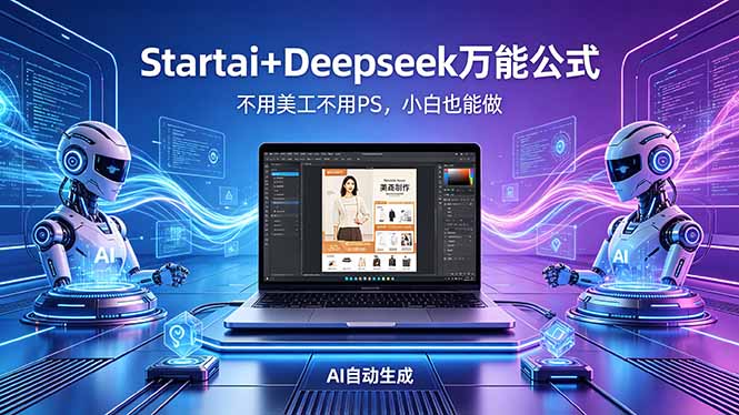 AI自动做电商详情页：Startai+Deepseek万能公式，不用美工不用PS，小白也能做-白蛇网