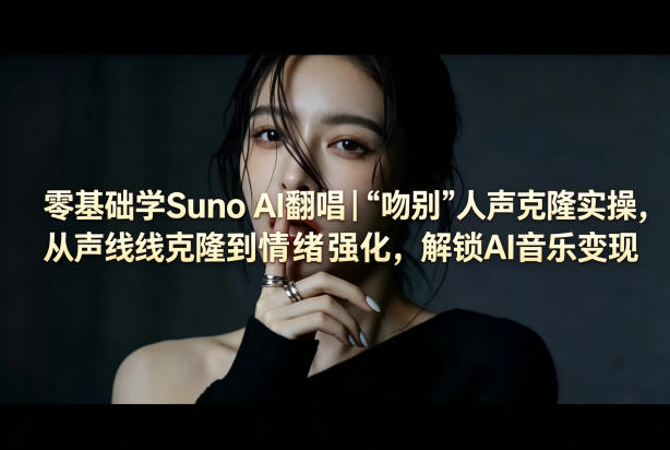 零基础学Suno AI翻唱｜《吻别》人声克隆实操，从声线克隆到情绪强化，解锁AI音乐变现-白蛇网