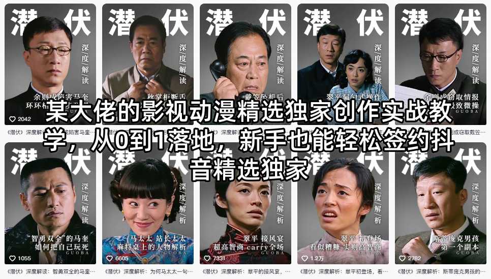 某大佬的影视动漫精选独家创作实战教学，从0到1落地，新手也能轻松签约抖音精选独家-白蛇网