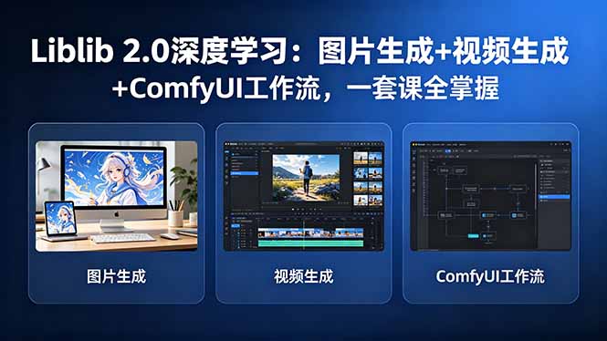 Liblib 2.0深度学习：图片生成+视频生成+ComfyUI工作流，一套课全掌握-白蛇网