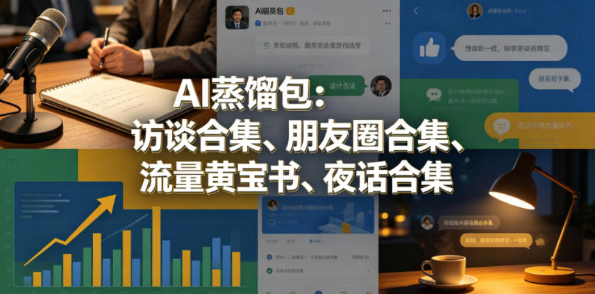 AI蒸馏包：访谈合集、朋友圈合集、流量黄宝书、夜话合集【文档】-白蛇网