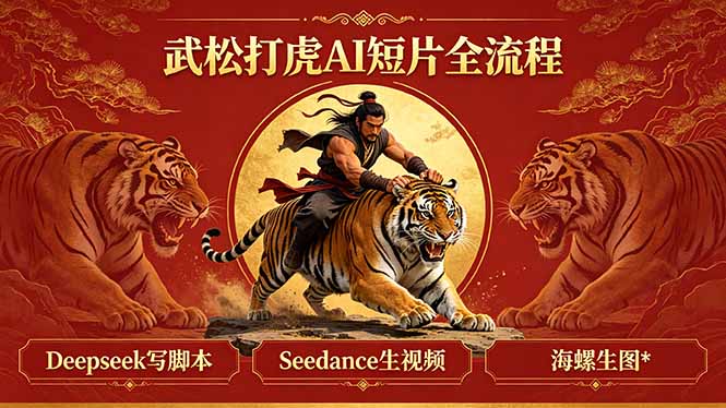 武松打虎AI短片全流程：Deepseek写脚本+Seedance生视频+海螺生图-白蛇网