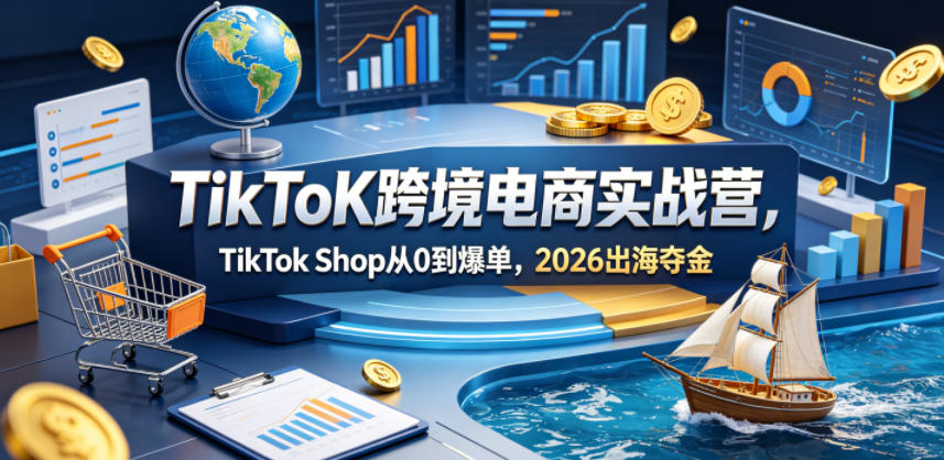 TikToK跨境电商实战营，TikTok Shop从0到爆单，2026出海夺金-白蛇网