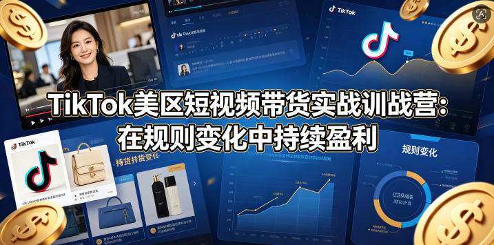 TikTok美区短视频带货实战训战营：在规则变化中持续盈利-白蛇网