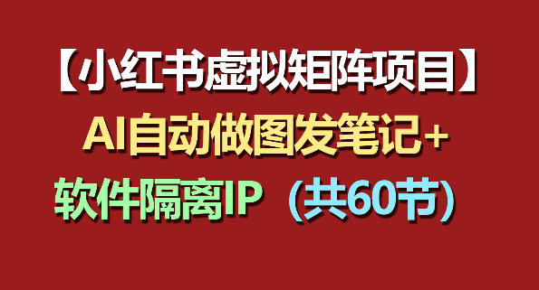 小红书虚拟矩阵项目：软件隔离IP+AI自动做图发笔记(共60节)-白蛇网