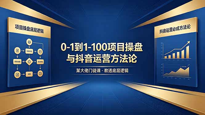 0-1到1-100怎么建？某大佬门徒课教透项目操盘底层逻辑+抖音运营必成方法论-白蛇网