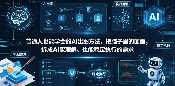 普通⼈也能学会的AI出图⽅法，把脑子里的画面，拆成AI能理解、也能稳定执行的需求【文档】-白蛇网