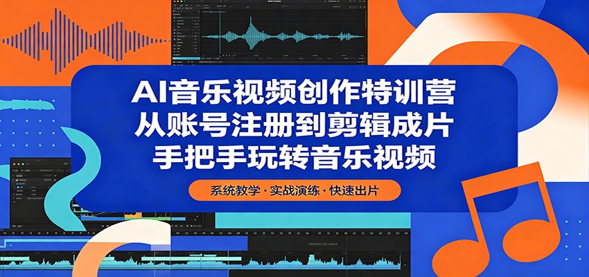 AI音乐视频创作特训营：从账号注册到剪辑成片，手把手玩转音乐视频-白蛇网