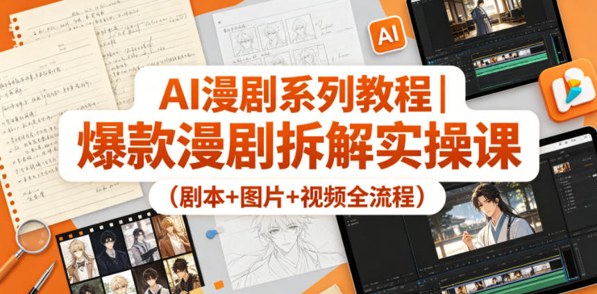 AI漫剧系列教程｜爆款漫剧拆解实操课(剧本+图片+视频全流程)-白蛇网