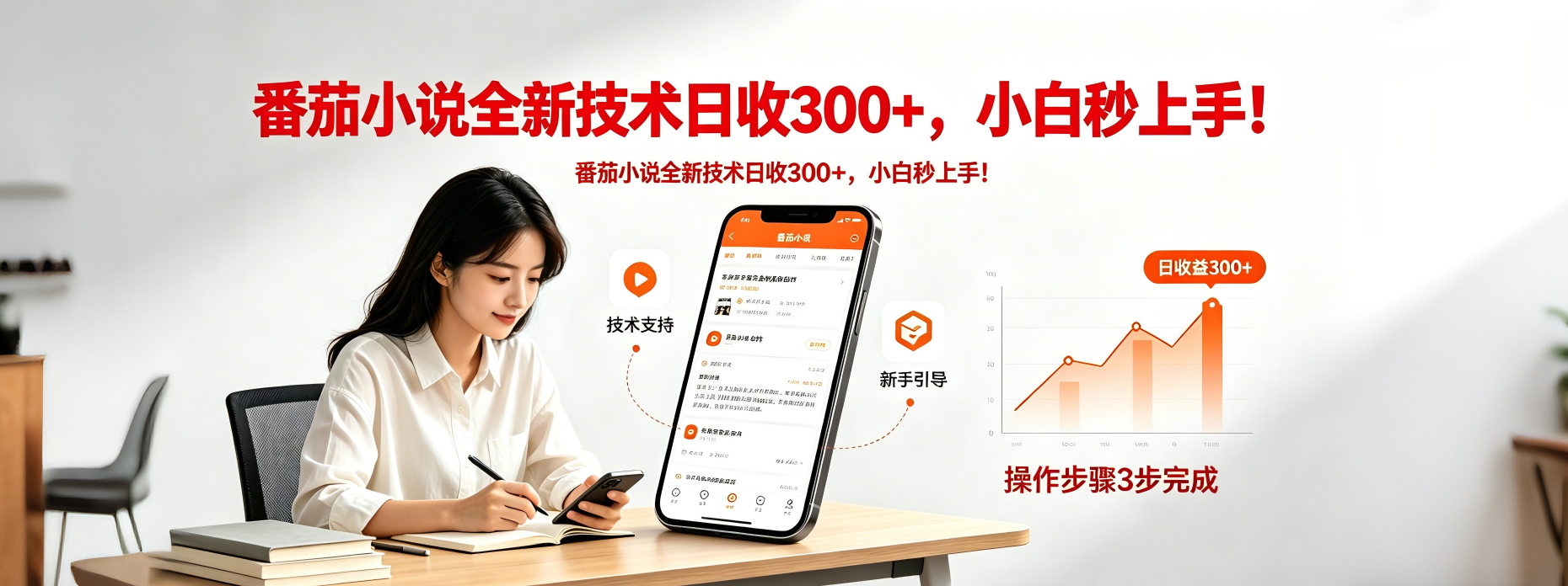 番茄小说全新技术全新玩法！无脑日收300+-白蛇网
