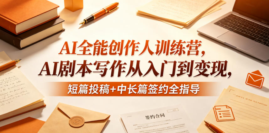 AI全能创作人训练营，AI剧本写作从入门到变现，短篇投稿+中长篇签约全指导-白蛇网