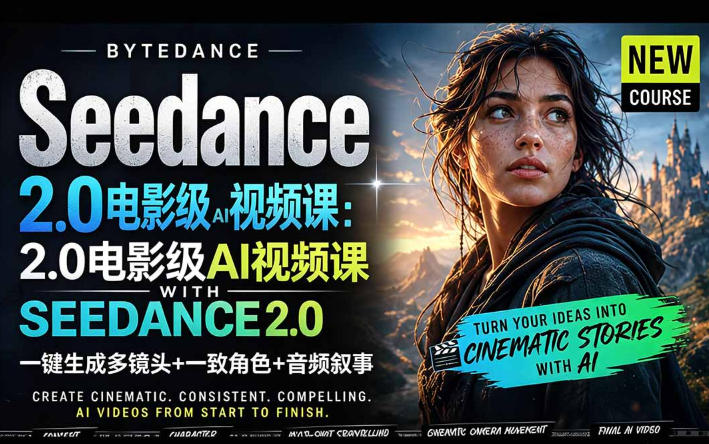 字节跳动的Seedance 2.0 AI电影视频生成制作教程，一键生成多镜头+一致角色+音频叙事-中英字幕-白蛇网