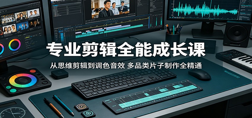 专业剪辑全能成长课：从思维剪辑到调色音效，多品类片子制作全精通-白蛇网