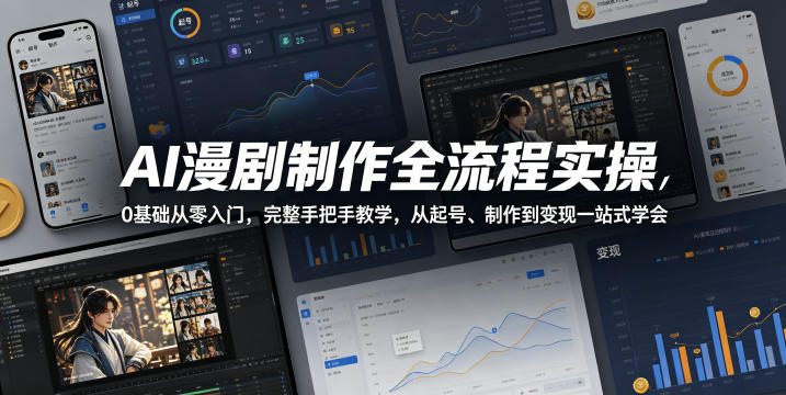 AI漫剧制作全流程实操，0基础从零入门，完整手把手教学，从起号、制作到变现一站式学会-白蛇网
