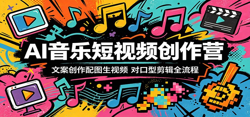 AI音乐短视频创作营：文案创作配图生视频，对口型剪辑全流程-白蛇网