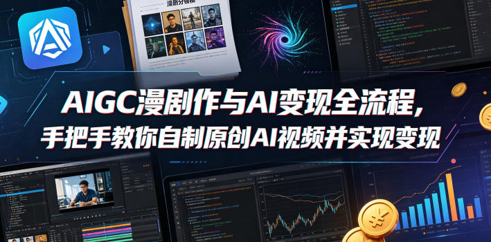 AIGC漫剧创作与AI变现全流程，手把手教你自制原创AI视频并实现变现-白蛇网