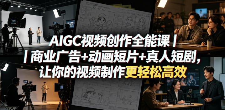 AIGC视频创作全能课｜商业广告+动画短片+真人短剧，让你的视频制作更轻松高效-白蛇网