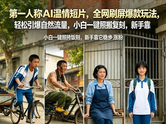 第一人称AI温情短片，全网刷屏爆款玩法，轻松引爆自然流量，小白一键照搬复刻，新手靠它稳步涨粉网赚项目-副业赚钱-互联网创业-资源整合青创网