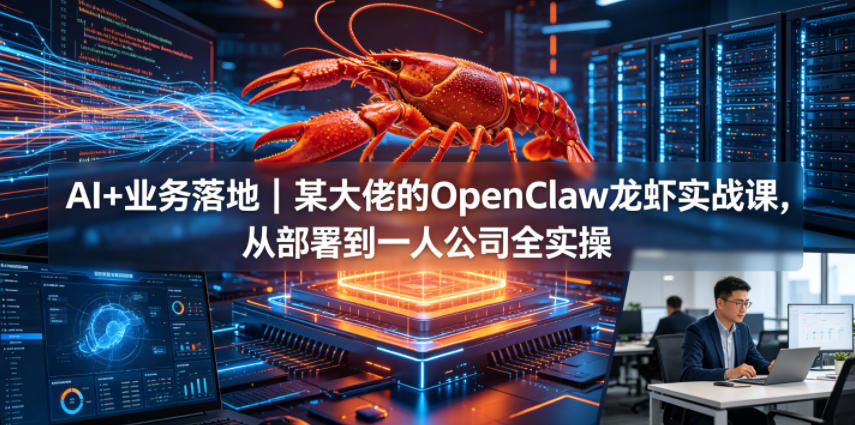 AI+业务落地｜某大佬的OpenClaw小龙虾实战课，从部署到一人公司全实操网赚项目-副业赚钱-互联网创业-资源整合青创网
