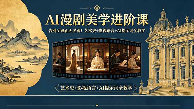 e090f80a02ada272ff9b7b12d62555b8.jpeg 告别AI画面无灵魂!AI漫剧美学进阶课,艺术史+影视语言+AI提示词全教学